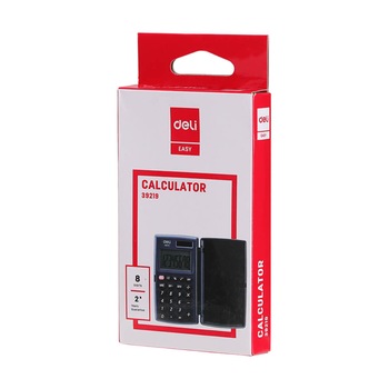 Calculator de Buzunar Deli 39218, 8 Digits, Negru, Alimentare Dubla Calculator de Buzunar Deli 39218, 8 Digits, Negru, Alimentare Dubla