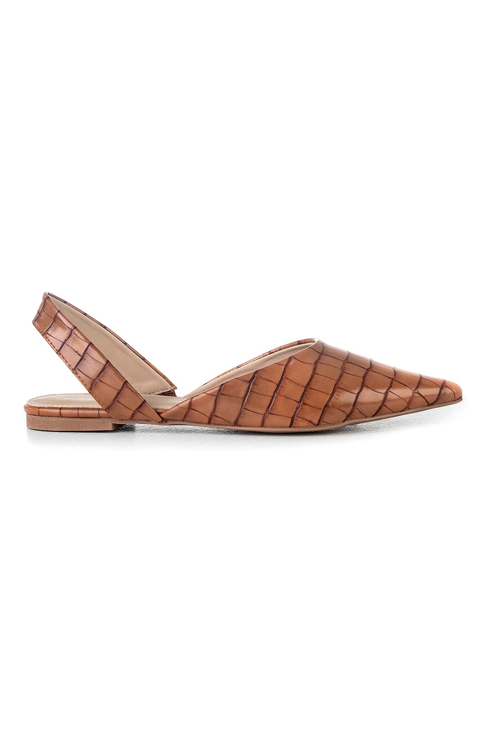 MUSK, Pantofi slingback de piele ecologica cu varf ascutit