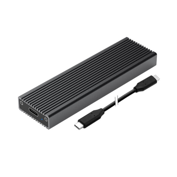 Carcasa Rack SSD Extern M.2 NVMe Kimax, PCIe 5.0, USB 3.1 10Gbps, Conectare USB Type-C