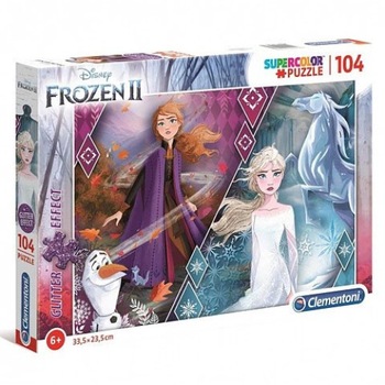 Puzzle Glitter Ana si Elsa Frozen 2, Clementoni, 104 piese Puzzle Glitter Ana si Elsa Frozen 2, Clementoni, 104 piese