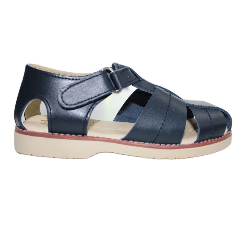 Sandale copii din piele naturala Truffi E051, Bleumarin