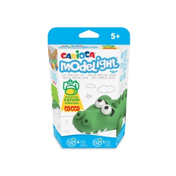 Plastilina moale Carioca Modelight PlayBox DiY Safari Crocodil Plastilina moale Carioca Modelight PlayBox DiY Safari Crocodil