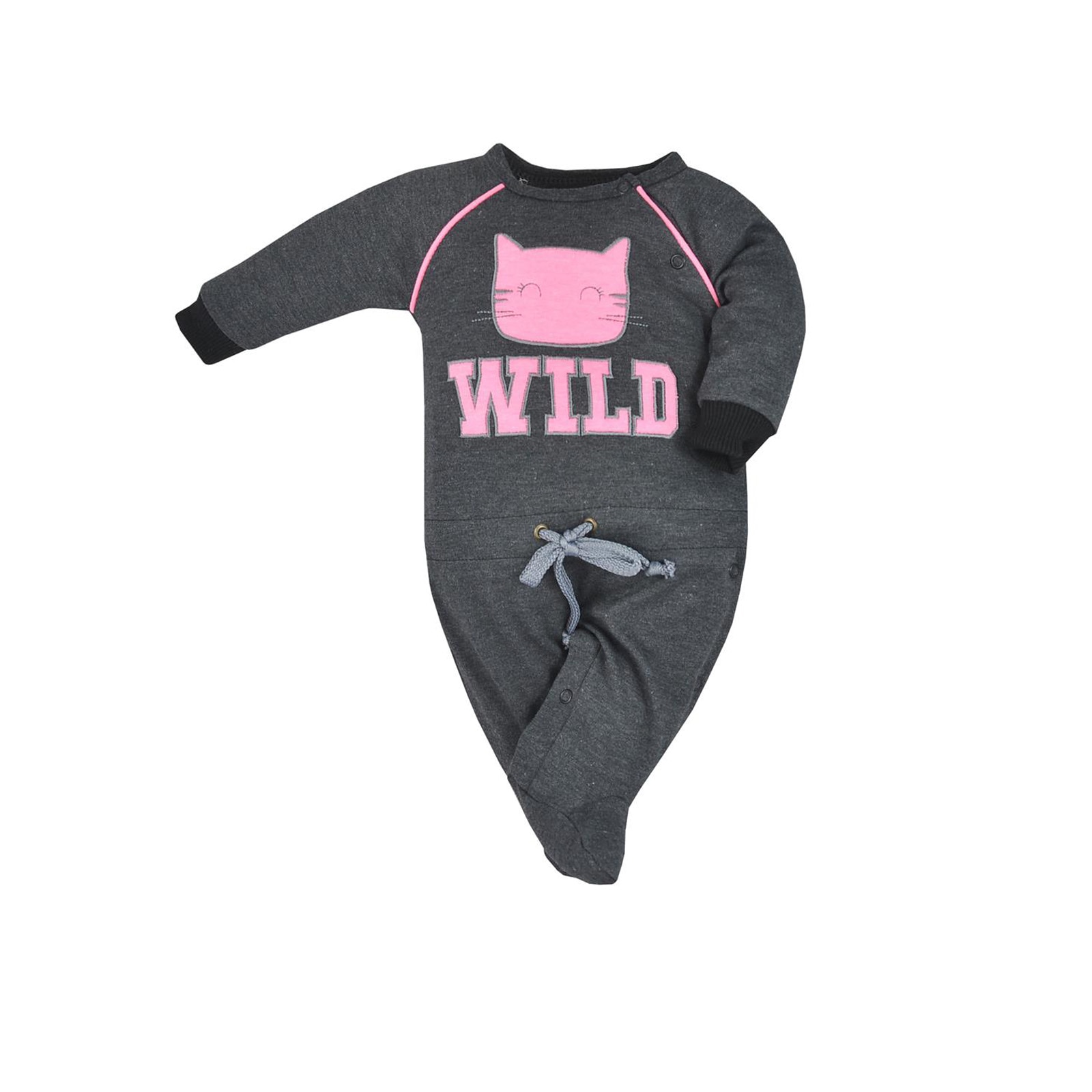 Salopeta cu maneca lunga pentru fete Koala Wild 08-024, Gri 56 cm