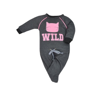 Salopeta cu maneca lunga pentru fete Koala Wild 08-024, Gri 56 cm Salopeta cu maneca lunga pentru fete Koala Wild 08-024, Gri 56 cm