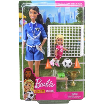 Set de joaca Barbie You can be - Antrenoare de fotbal, bruneta Set de joaca Barbie You can be - Antrenoare de fotbal, bruneta