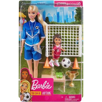 Set de joaca Barbie You can be - Antrenoare de fotbal, blonda Set de joaca Barbie You can be - Antrenoare de fotbal, blonda