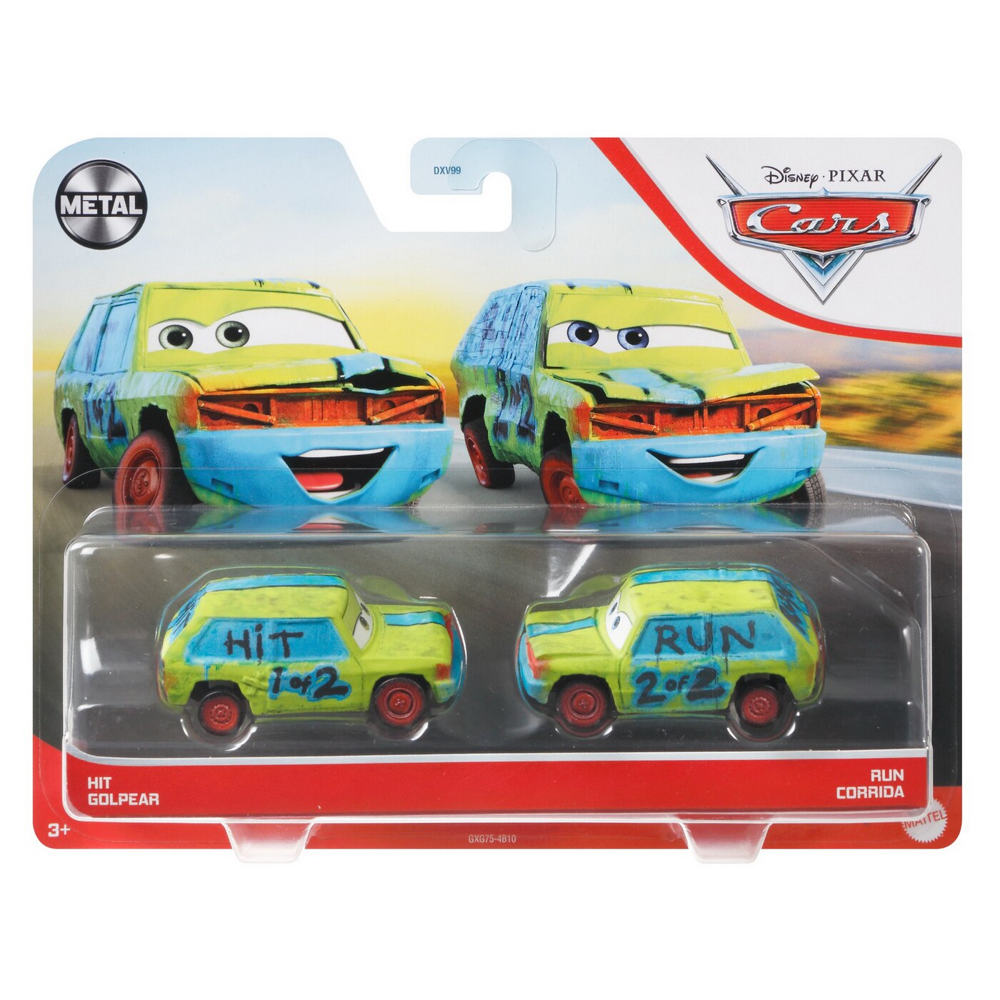 Set 2 masinute diecast Disney Cars 3 - Hit Golpear si Run Corrida, 1:55