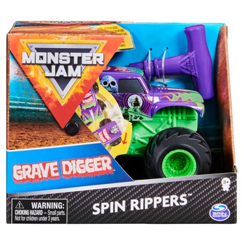 Masinuta Monster Jam Spin Rippers - Grave Digger, 1:43 Masinuta Monster Jam Spin Rippers - Grave Digger, 1:43