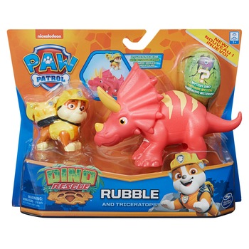 Set figurine Paw Patrol - Rubble si dinozaur Triceratops Set figurine Paw Patrol - Rubble si dinozaur Triceratops