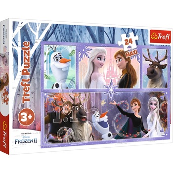 Puzzle Trefl Maxi, Disney Frozen II, O Lume Magica, 24 piese Puzzle Trefl Maxi, Disney Frozen II, O Lume Magica, 24 piese
