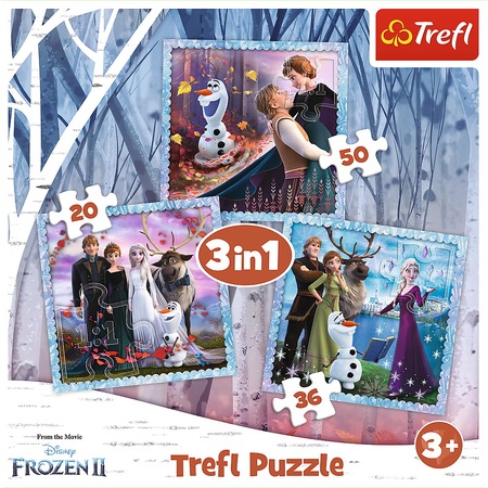 Puzzle Trefl 3 in 1 - Disney Frozen II, Regatul de gheata, 20/36/50 ...