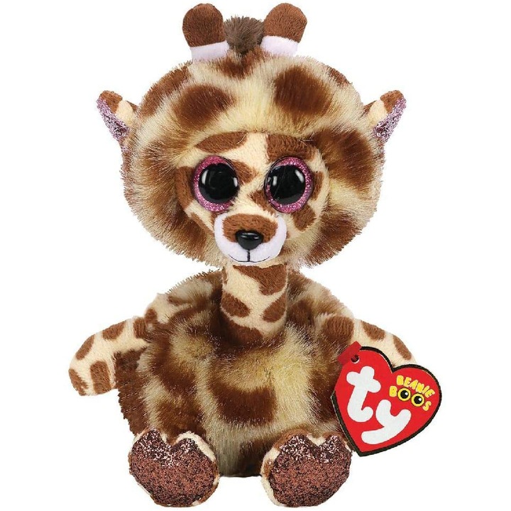Jucarie de plus TY - Beanie Boos, Girafa cu gatul lung, 24 cm