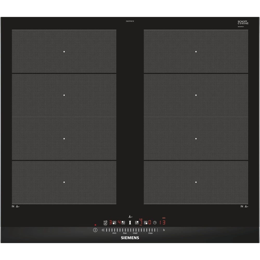 Plita Incorporabila Siemens IQ700 EX675FXC1E, Electrica, Inductie, 4 zone, 60 cm, Negru
