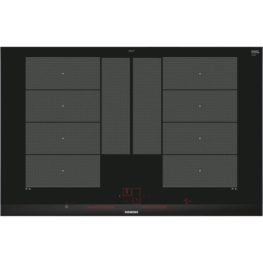 Plita Incorporabila Siemens EX875LYC1E Iq700, Electrica, Inductie, 4 zone, 80 cm, Negru