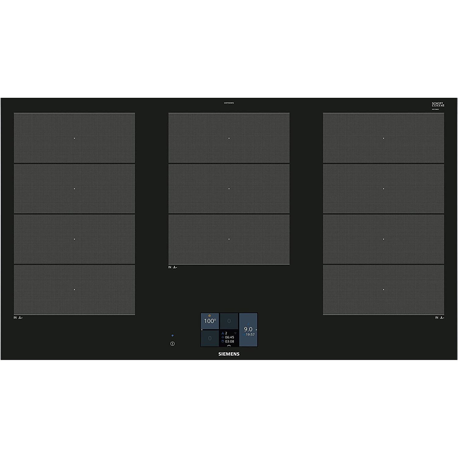 Plita Incorporabila Siemens EX975KXW1E, Electrica, Inductie, 3 zone, 90 cm, Negru