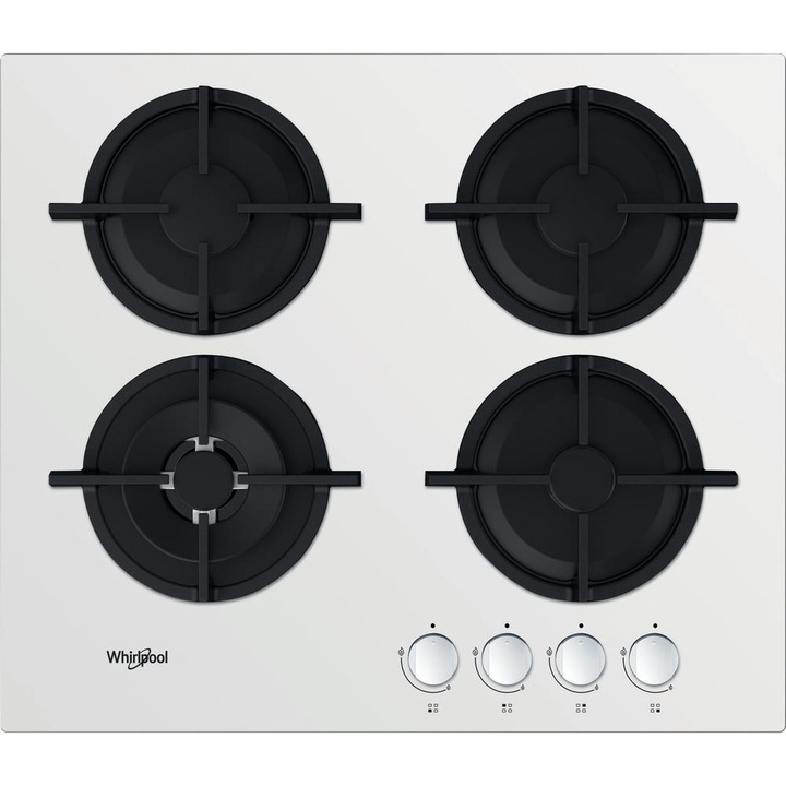 Whirlpool AKT 625/WH főzőlap Fekete, Fehér Beépített 60 cm Gáz 4 zóna (AKT 625/WH)