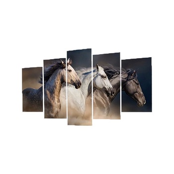 Autocolant 3D de perete Horses, 115x35 cm, multicolor Autocolant 3D de perete Horses, 115x35 cm, multicolor