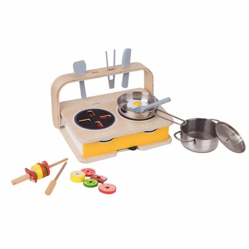 Set de joaca Classic World Aragaz cu grill din lemn si accesorii de bucatarie 23 piese Set de joaca Classic World Aragaz cu grill din lemn si accesorii de bucatarie 23 piese