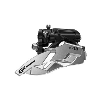 Schimbator Fata Sram Gx - 2 x 10 Viteze, Negru-Argintiu Schimbator Fata Sram Gx - 2 x 10 Viteze, Negru-Argintiu