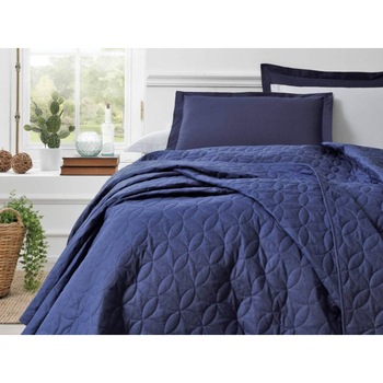Cuvertura matlasata din bumbac 100%, 240x260cm, TAC, Lacivert - Bleumarin Cuvertura matlasata din bumbac 100%, 240x260cm, TAC, Lacivert - Bleumarin