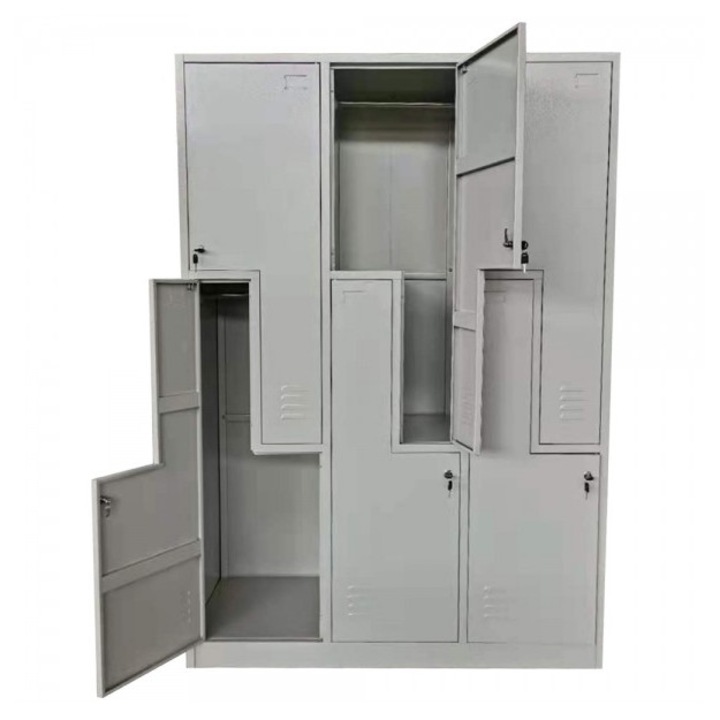 Vestiar metalic cu 6 usi Z (3x2) 1200x500x1800 mm (LxlxH), Asamblat, PLUS