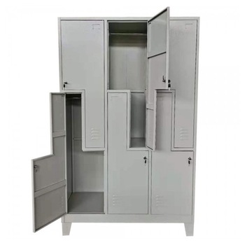 Vestiar metalic cu picioare si 6 usi Z (3x2) 1200x500x1920 mm (LxlxH), Asamblat, PLUS Vestiar metalic cu picioare si 6 usi Z (3x2) 1200x500x1920 mm (LxlxH), Asamblat, PLUS
