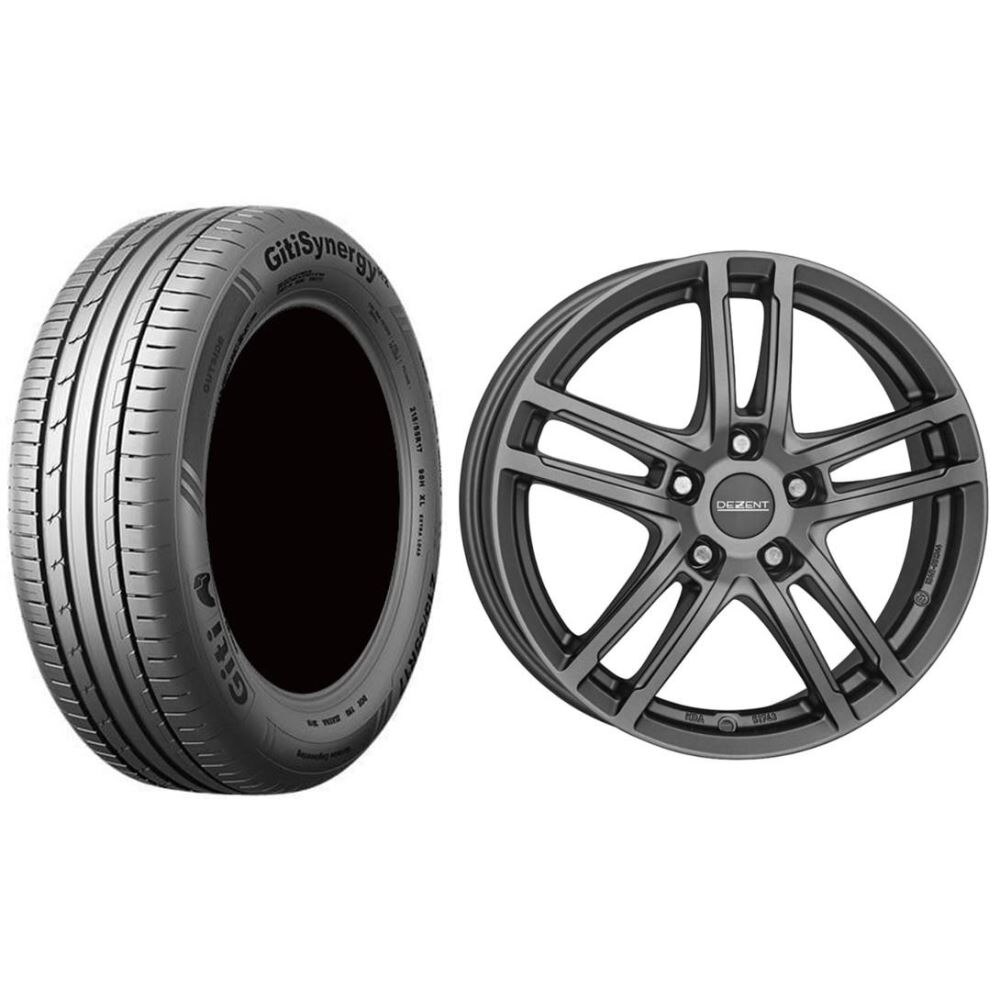 Roata completa Renault Megane RFB janta aliaj Dezent TZ graphite 5x114.3, 16 inch si anvelopa vara Giti GitiSynergy H2 205/55R16 91V si Senzor presiune ALCAR