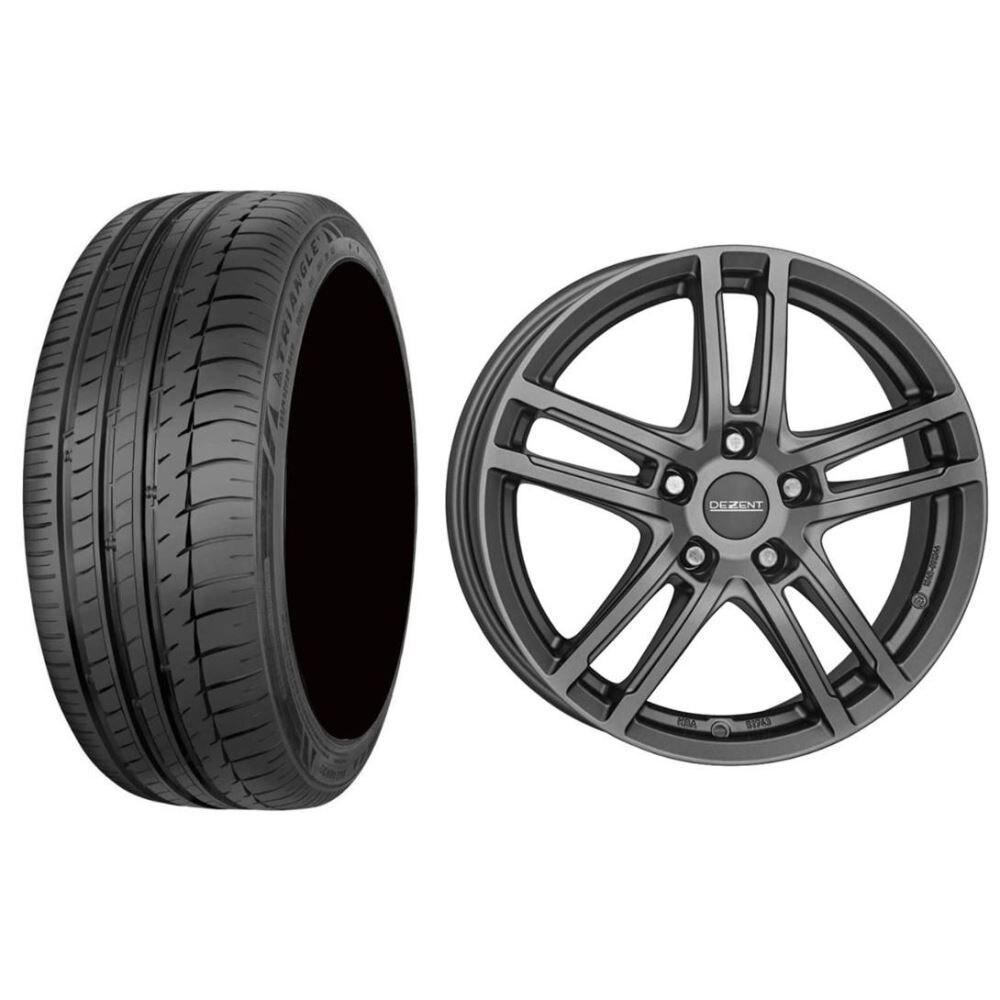 Roata completa Skoda Superb 3T, VW Passat 3C janta aliaj Dezent TZ graphite 5x112, 17 inch si anvelopa vara Triangle TH201 SporteX 215/55R17 94Y
