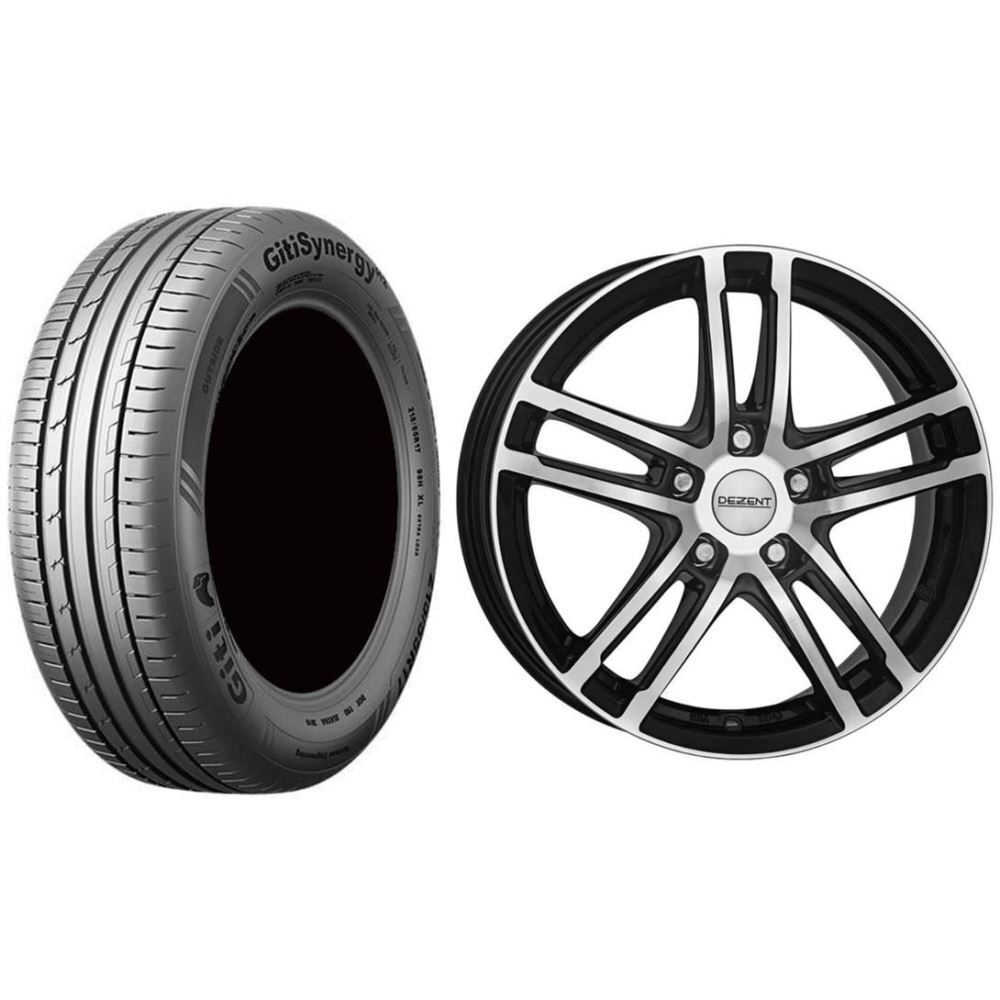Roata completa Renault Megane RFB janta aliaj Dezent TZ dark 5x114.3, 16 inch si anvelopa vara Giti GitiSynergy H2 205/55R16 91V si Senzor presiune ALCAR