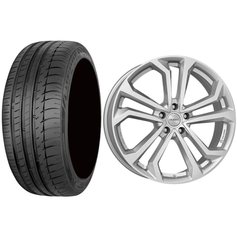 Roata completa VW T-Roc, Skoda Karoq, Seat Ateca janta aliaj Dezent TA silver 5x112, 17 inch si anvelopa vara Triangle TH201 SporteX 215/55R17 94Y