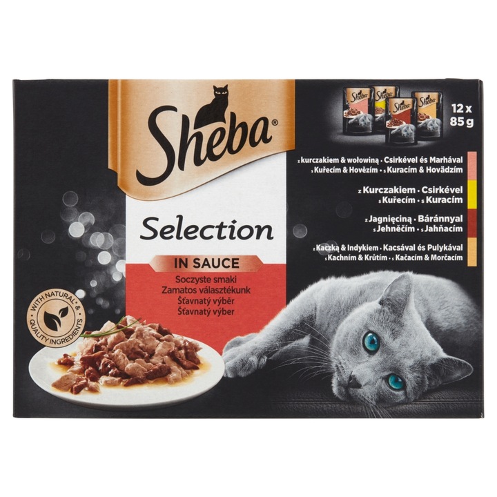 Set pliculete pisici, Sheba, Diverse arome, 12x85 g