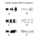 Set galerie simpla metalica lungime intre 151 si 200 cm, culoare alb, capete la alegere - design black-white