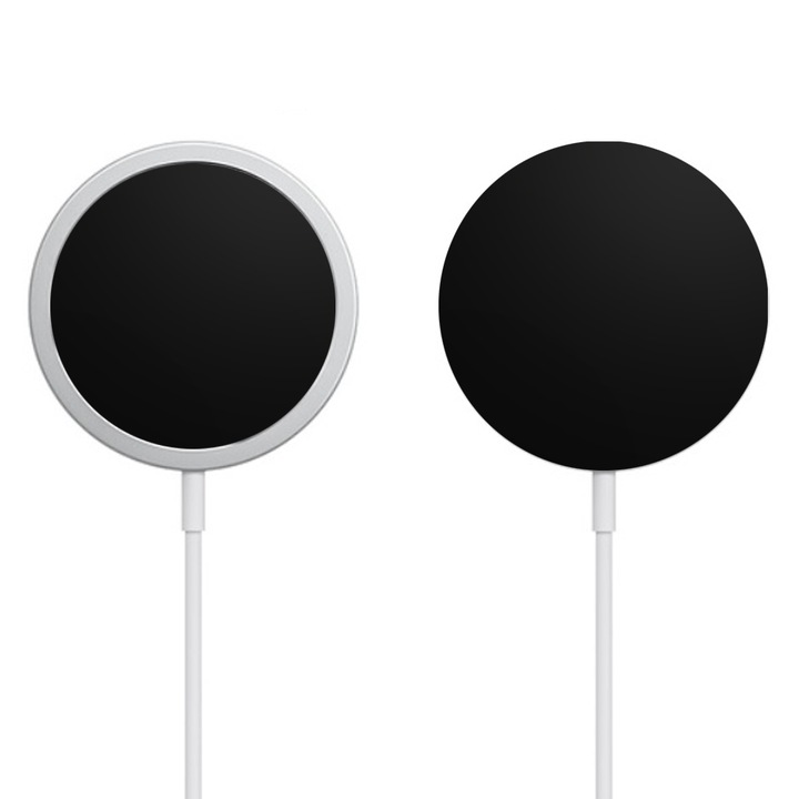 2 db SILKASE bőrfólia készlet MagSafe töltőhöz, elöl-hátul, matt fekete színű