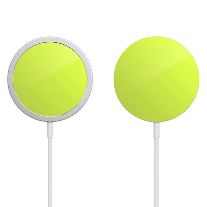 2 db SILKASE bőrfólia szett, MagSafe töltőhöz, elülső/hátoldal, élénkzöld színű