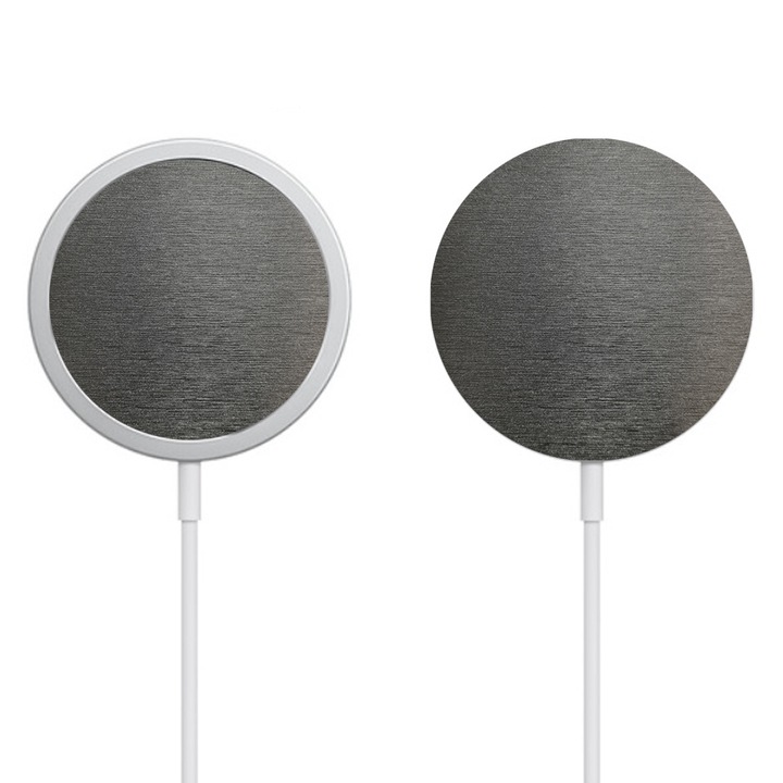 2 db SILKASE bőrfólia készlet MagSafe töltőhöz, elöl-hátul, szálcsiszolt szürke színű