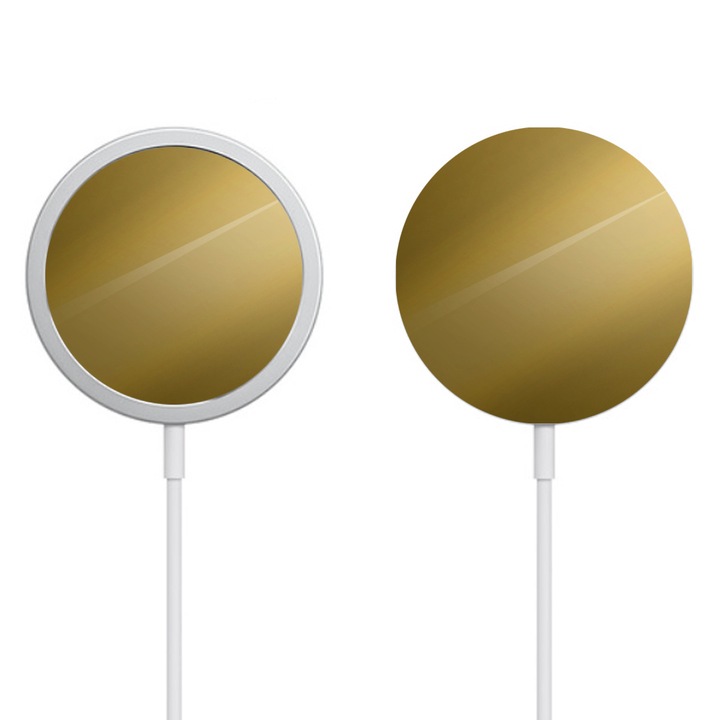 2 db SILKASE bőrfólia készlet MagSafe töltőhöz, elöl-hátul, arany színben