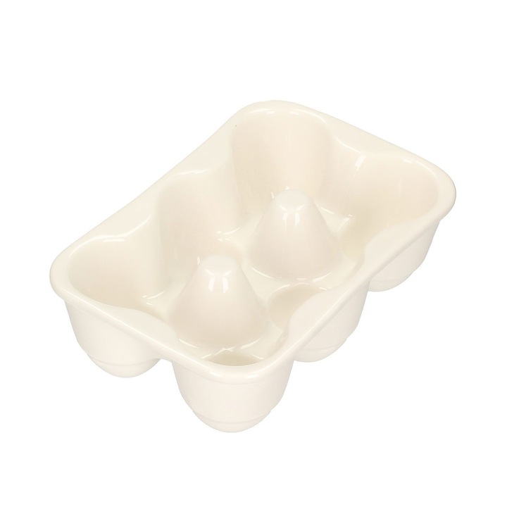 Suport pentru oua Florina, 11 x 17 cm, Ceramica, Alb