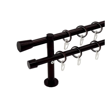 Set galerie dubla metalica lungime intre 0 si 50 cm, culoare ciocolata, capete la alegere - design chocolate Set galerie dubla metalica lungime intre 0 si 50 cm, culoare ciocolata, capete la alegere - design chocolate