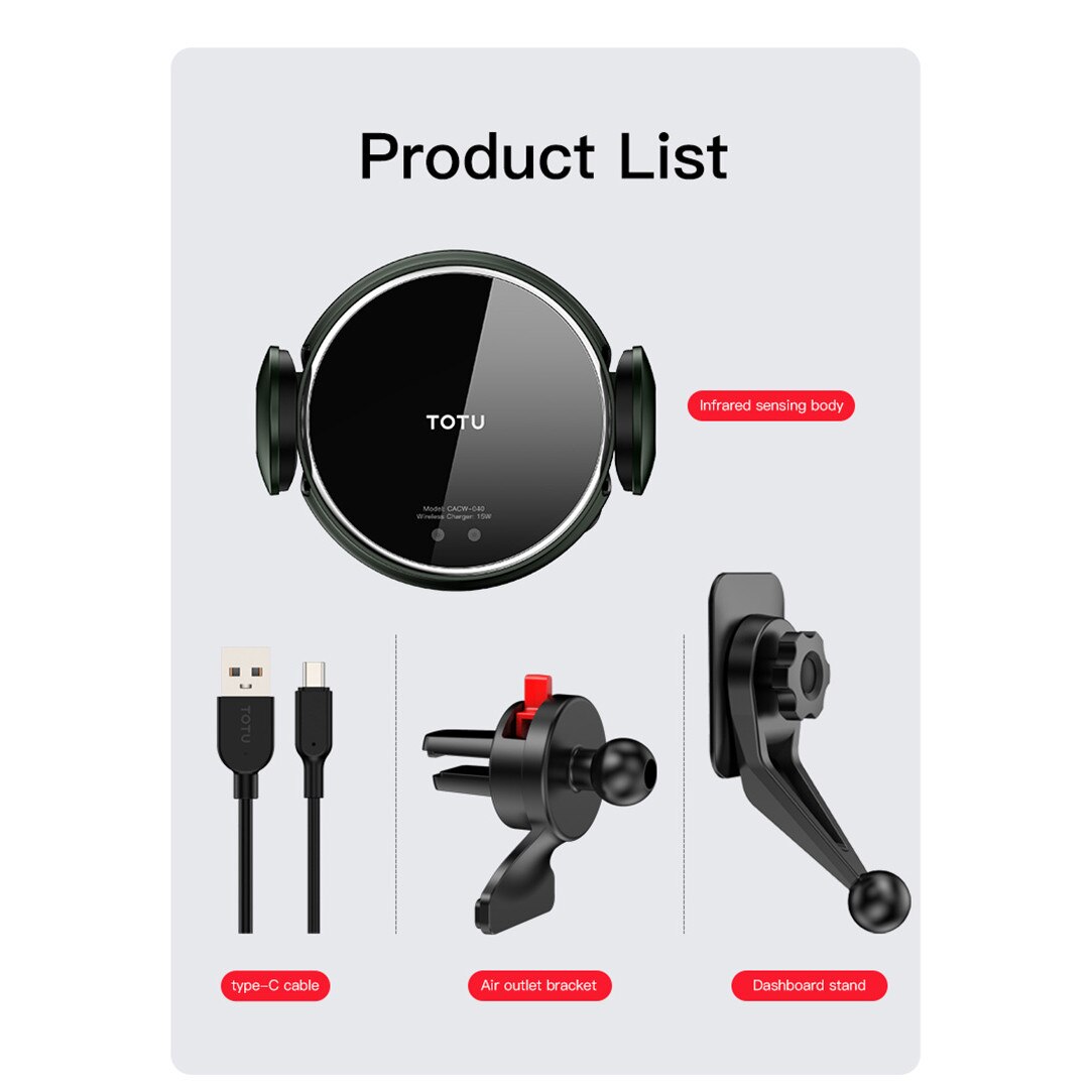 Incarcator Masina Wireless 15W Fast Charging