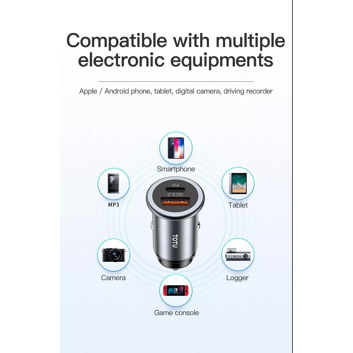 Incarcator Auto 2 Porturi Fast Charging 18W