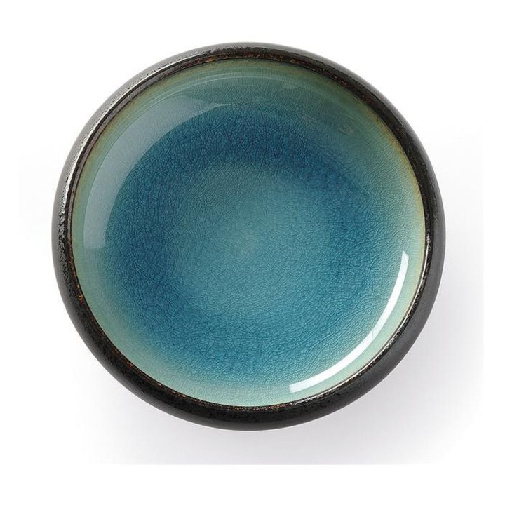 Farfurie Fine Dine, colectia Lazur, diametru 254 mm, portelan decorat manual