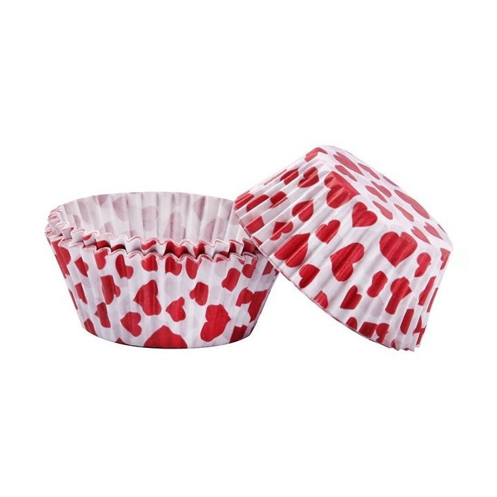 Forme de copt pentru briose, Fackelmann, din hartie 50 buc., inima