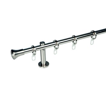 Set galerie simpla metalica lungime intre 151 si 200 cm, culoare gri otel inox, capete la alegere - design inox Set galerie simpla metalica lungime intre 151 si 200 cm, culoare gri otel inox, capete la alegere - design inox