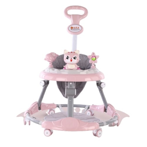 Premergator Go Kart cu maner, pliabil, roz