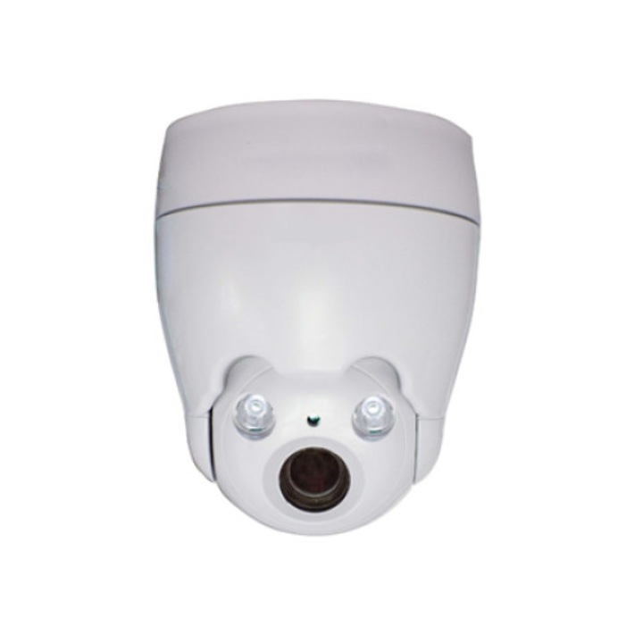 Camera IP de securitate Secutek, SLG-PT4K010S500, IR 50 m, 5MP, Rotire 360°, 5MP, Alb