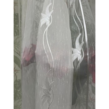 Perdea ivoire 600x245cm cu broderie florala ivoire, cu rejansa by Liz Line - RD2096
