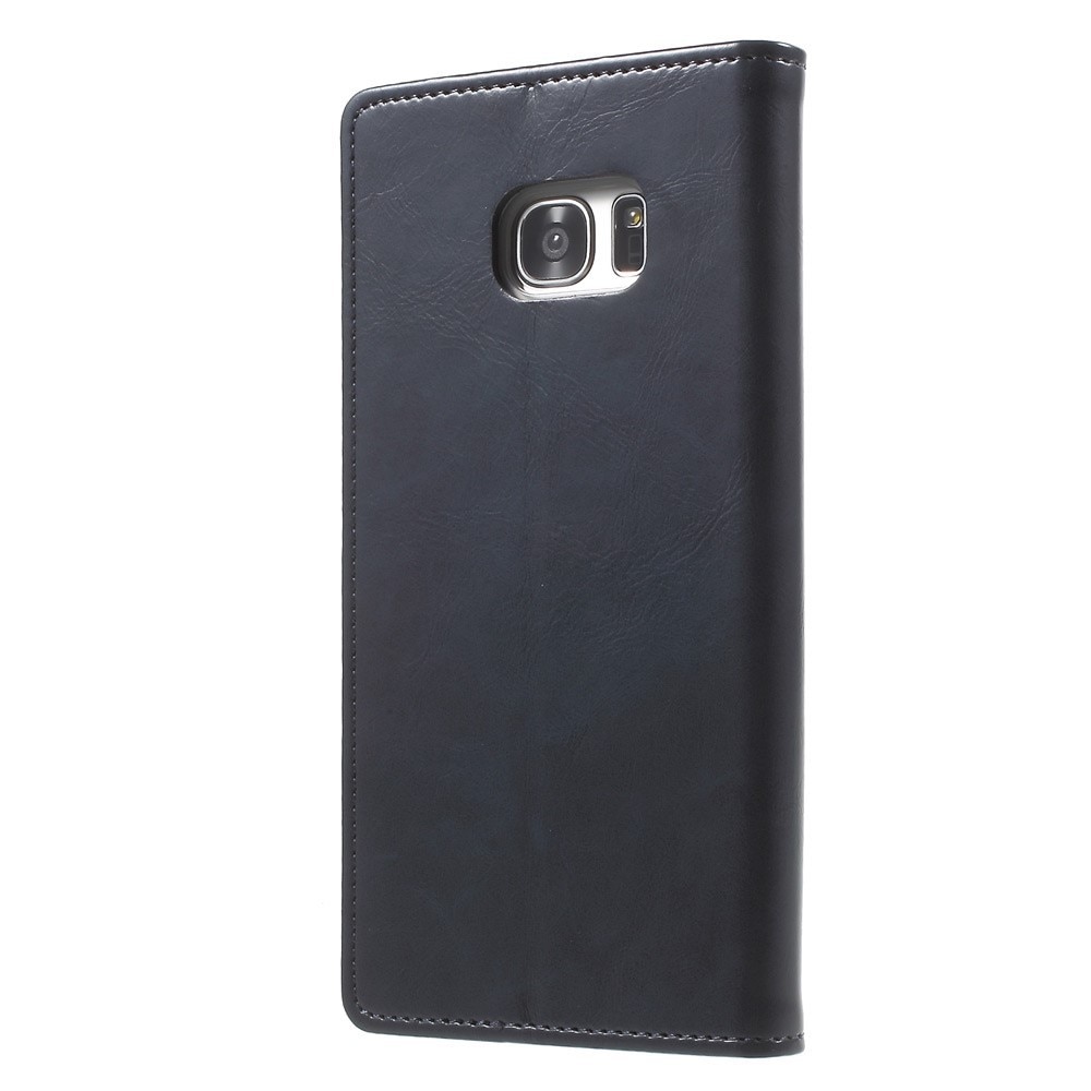 Husa Samsung Galaxy S7 G930F, Culoare Albastru Inchis, Buzunare Interioare Card Bancar, Blue Moon