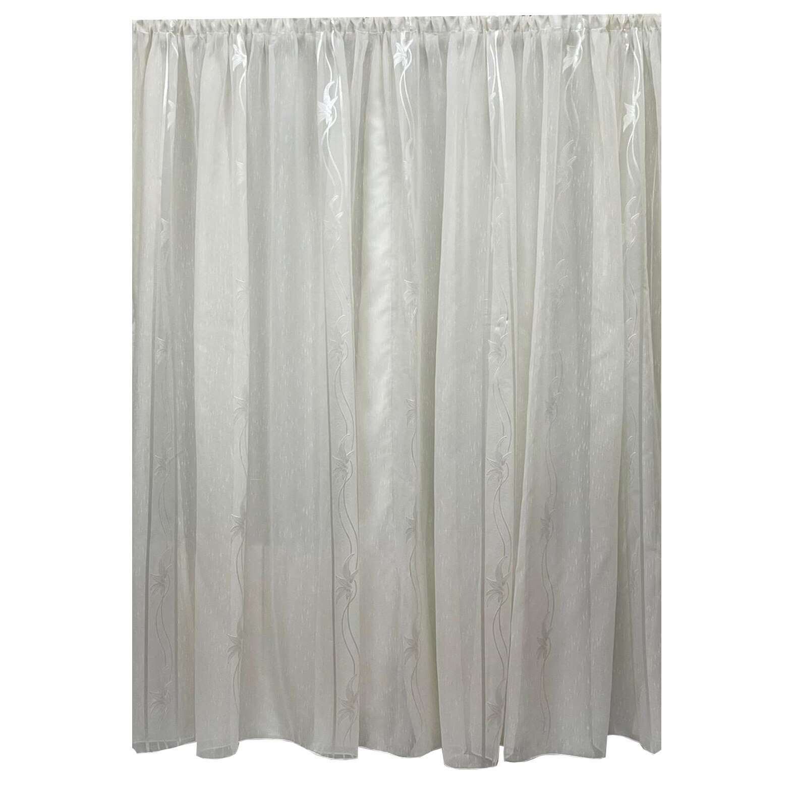 Perdea ivoire 1000x245cm cu broderie florala ivoire, cu rejansa by Liz Line - RD20910