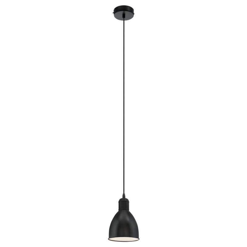 Pendul vintage EGLO PRIDDY, E27, 1 x 40 W, Ø155 mm, Negru