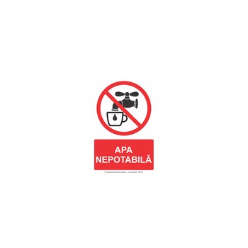 Indicator de interdictie - Apa nepotabila, S4012, PVC (Komatex) 3 mm, 300x400mm Indicator de interdictie - Apa nepotabila, S4012, PVC (Komatex) 3 mm, 300x400mm